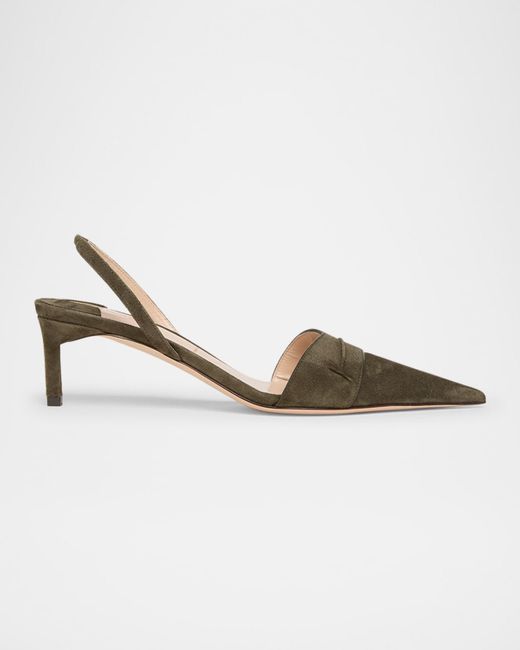 Tom Ford Metallic Eva Suede Slingback Pumps
