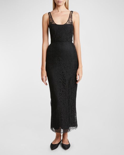 Gabriela Hearst Black Polus Lace Sleeveless Maxi Dress