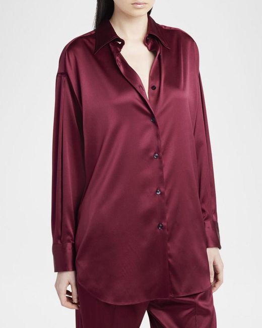 Tom Ford Red Button-Down Silk Shirt