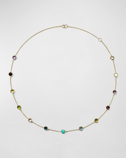 Ippolita Multicolor 13-stone Station Necklace In 18k Gold