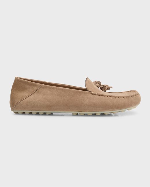Loro Piana Natural Suede Tassel Moccasin Loafers