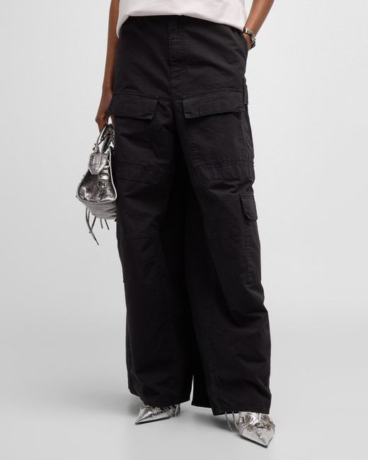 Balenciaga Black Apron Cargo Pants Skirt
