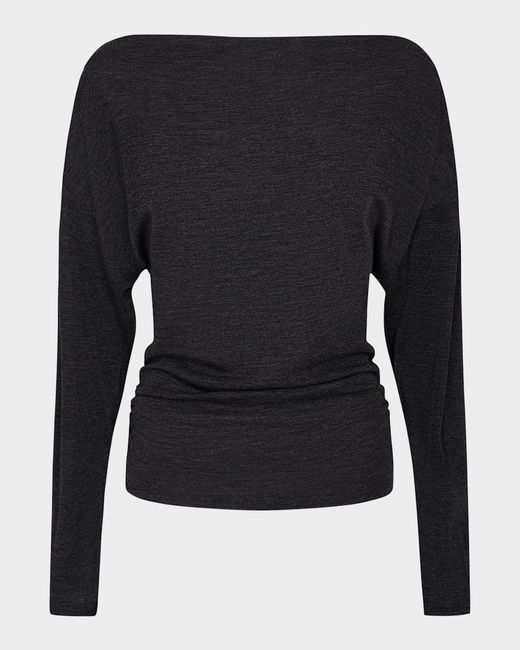 Vince Blue Draped High-Neck Top