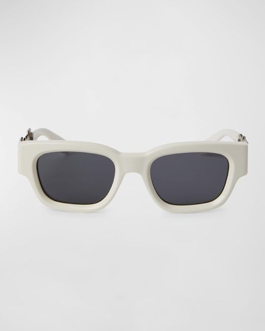 Palm Angels Blue Posey Acetate Rectangle Sunglasses for men