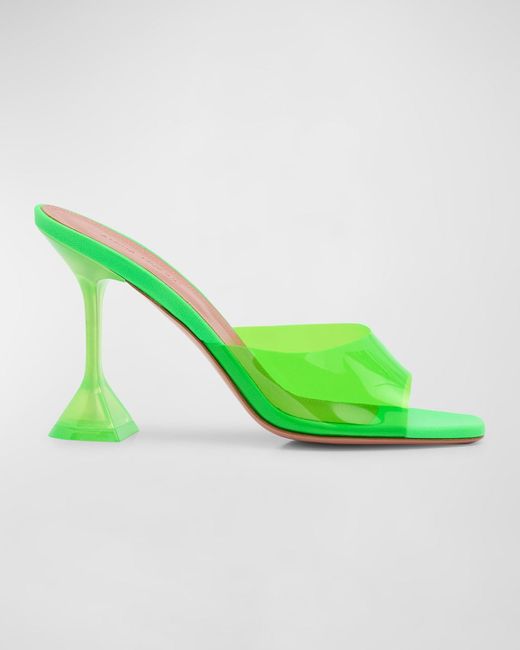 AMINA MUADDI Green Lupita Glass Slide Sandals