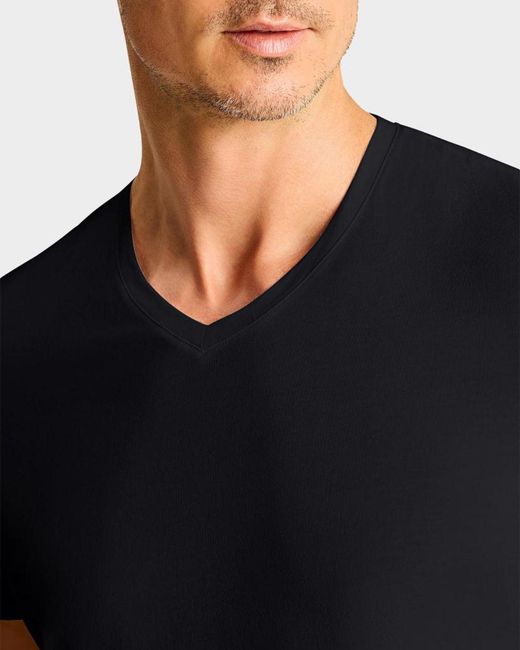 Commando Black Apos;S Premier Stretch-Cotton V-Neck Undershirt for men