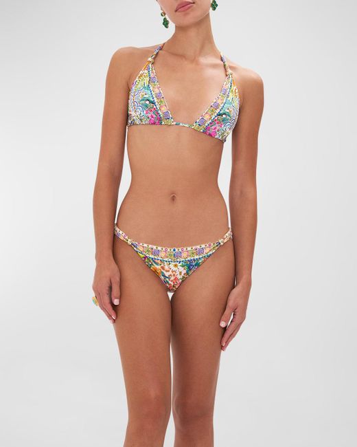 Camilla Multicolor Flowers Of Neptune Ball Two-piece Swimsuit