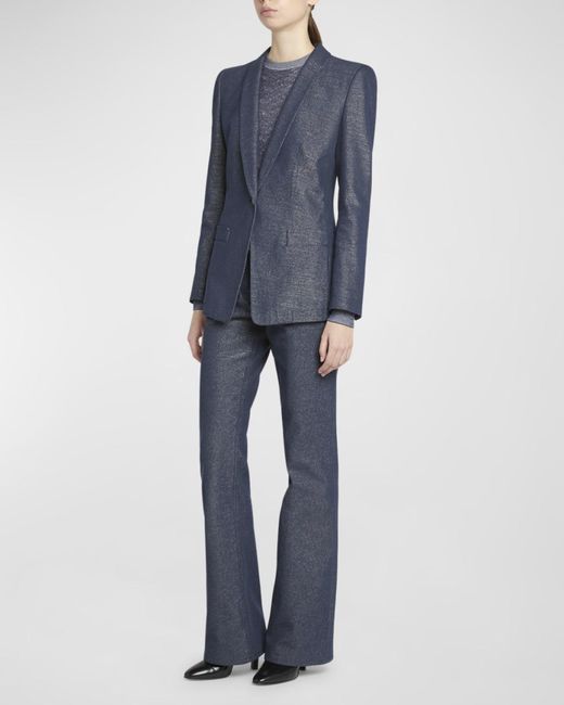 Giorgio Armani Blue Single-Button Blazer Jacket