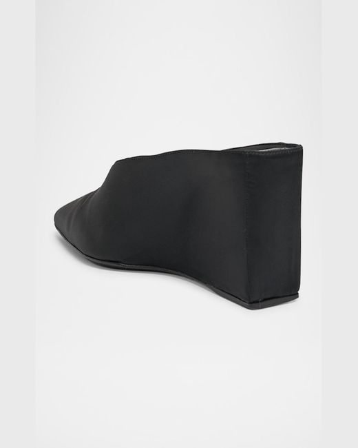 Alaïa Black Satin Wedge Mules