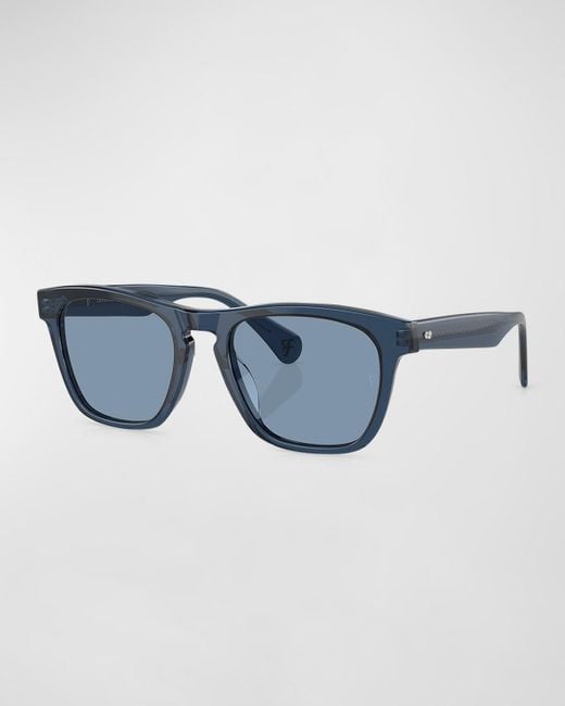 Oliver Peoples Blue R-3 Acetate Square Sunglasses for men