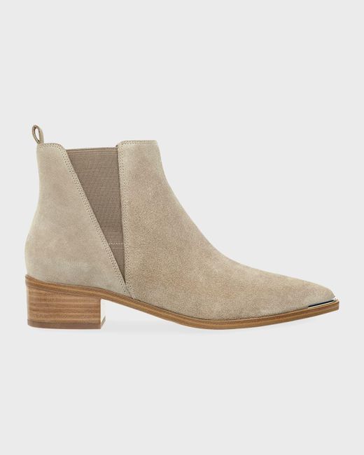 Marc Fisher Natural Yale Leather Pointed Chelsea Booties