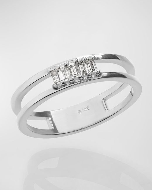 Lana Jewelry Gray 14k Gold Baguette Diamond Double Eternity Band Ring