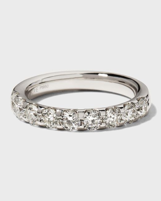 Memoire Metallic Platinum 9 Round Diamond Ring, Size 6