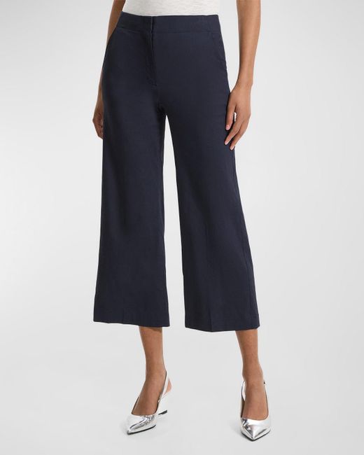 Theory Blue Terena Cropped Wide-Leg Pants
