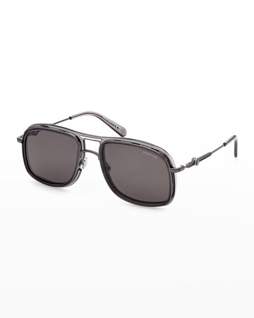 MONCLER LUNETTES Kontour Double-bridge Square Sunglasses in Gray for ...