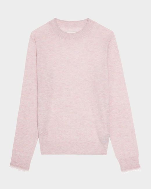 Zadig & Voltaire Pink Ivy Crewneck Cashmere Pullover