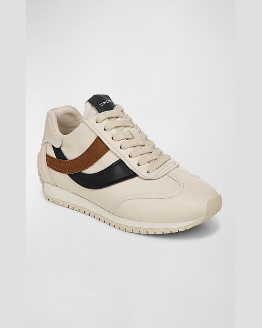 Vince Natural Oasis Colorblock Leather Retro Sneakers