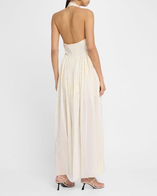 A.L.C. Cambrie Lace Halter Maxi Dress in White | Lyst