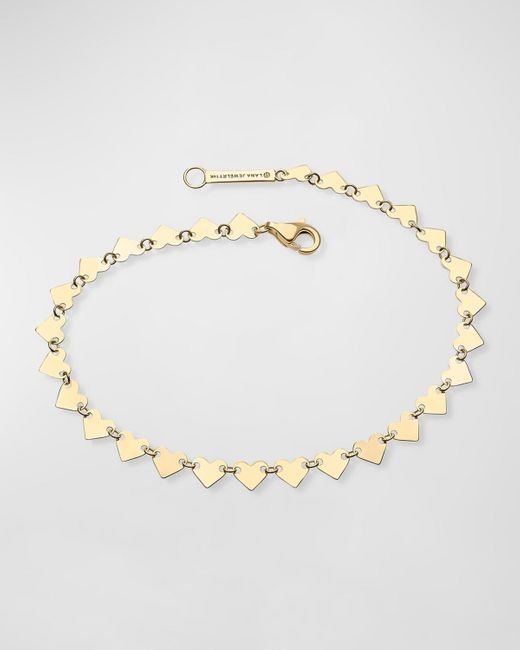 Lana Jewelry White 14k Gold Laser Heart Chain Bracelet