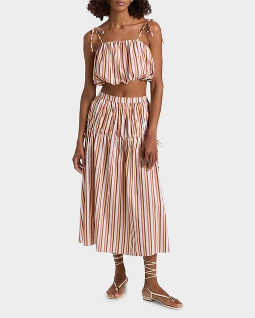 Solid & Striped Red The Ivy Striped Bubble Crop Top