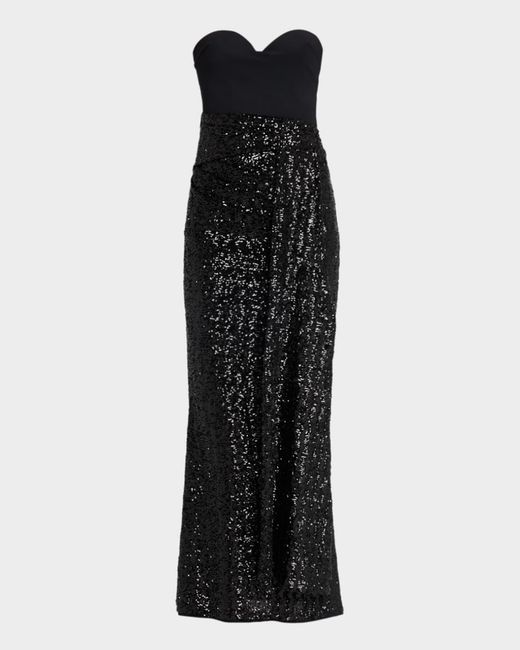 chiara boni black dress Black Strapless Maxi Dress in 100% Cotton