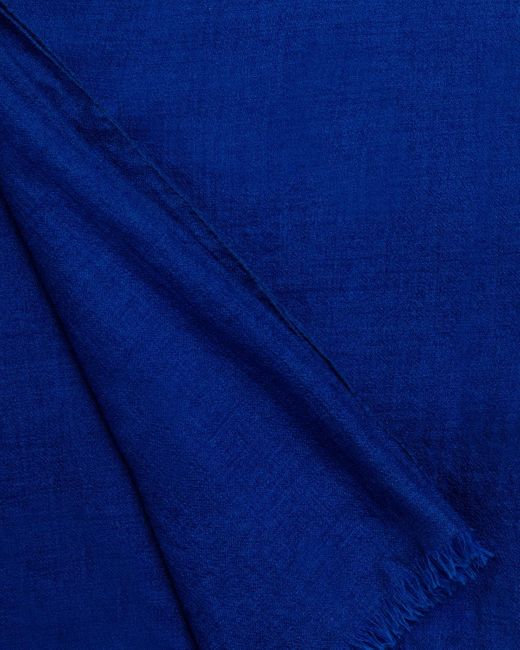 Akris Blue Cashmere Silk Scarf