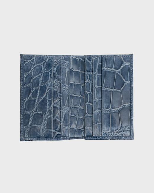 Abas Blue Glazed Alligator Leather Bifold Wallet for men