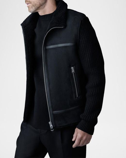 Mackage Black Apos;S Jonathan Mixed-Media Shearling Jacket for men