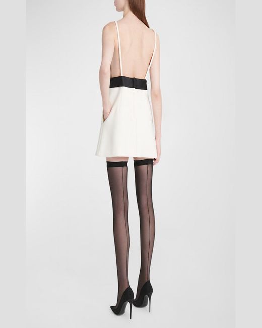 Dolce & Gabbana Natural Lana Mini Dress With Bow Waist