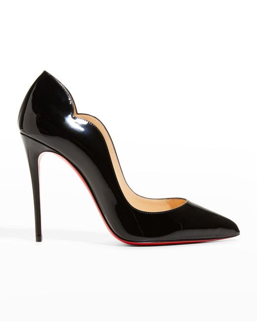 Christian Louboutin Hot Chick 100 Patent Red Sole High-heel Pumps in Black  | Lyst
