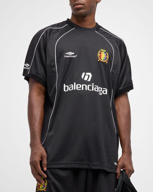 Balenciaga Black Lion Crest Soccer T Shirt Oversized