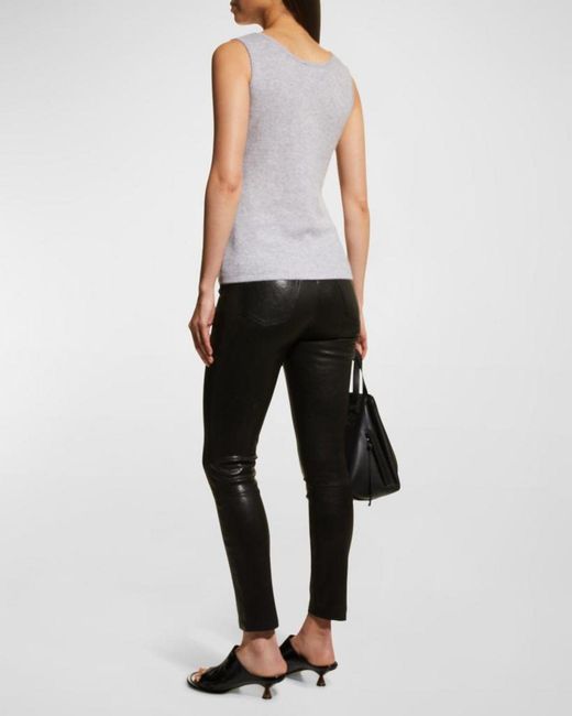 Neiman Marcus Gray Cashmere Basic Tank Top