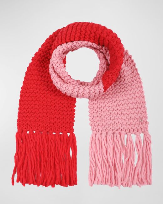 Kate Spade Red Two-tone Wool Scarf