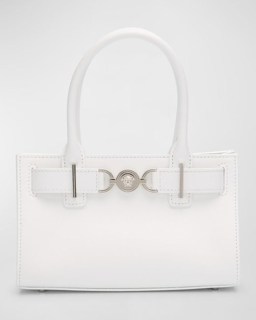 Versace White Medusa 95 Small Leather Tote Bag