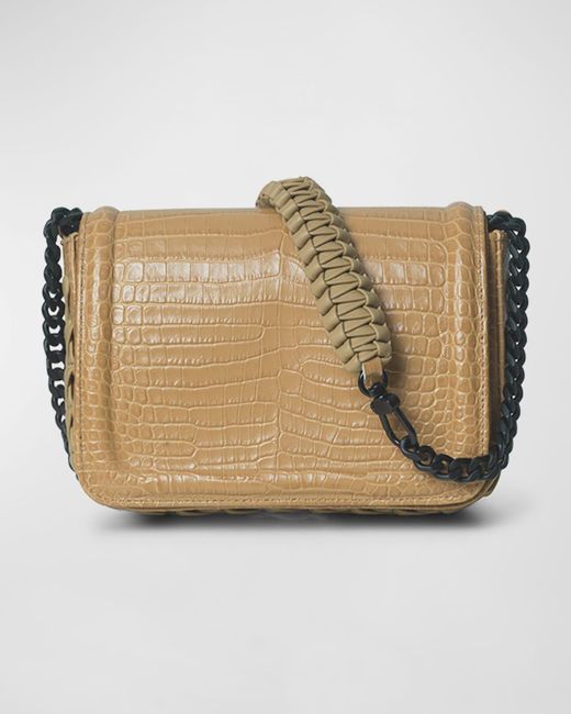 Callista Mini Crocembossed Box Crossbody Bag in Natural Lyst