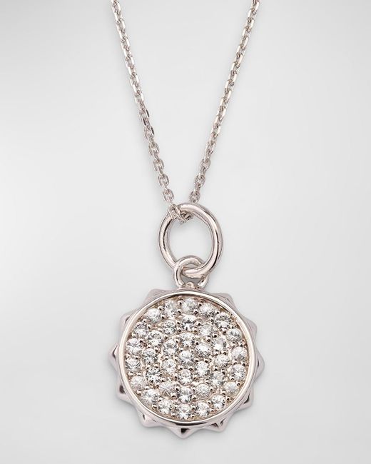 Monica Rich Kosann White 925 Sun Charm Pave Sapphire Necklace