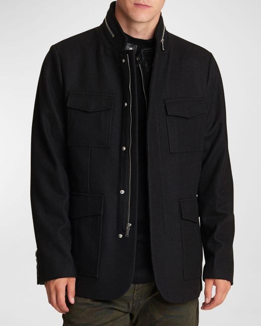 Karl Lagerfeld Black 4-pocket Wool Blazer W/ Bib for men