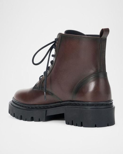 Staud Brown Henry Leather Combat Boots