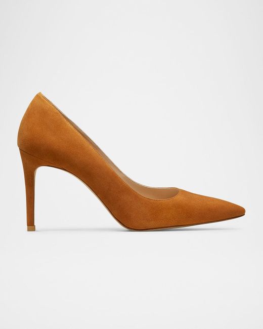 Escarpins Stuart Weitzman En Daim Marron - Taille 5M - Occasion