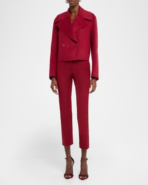 Joseph Red Delano Cropped Double-Faced Jacket