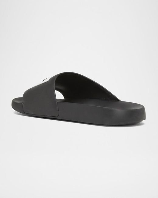 Givenchy Brown Apos;S Label Slide Flat Rubber Sandals for men