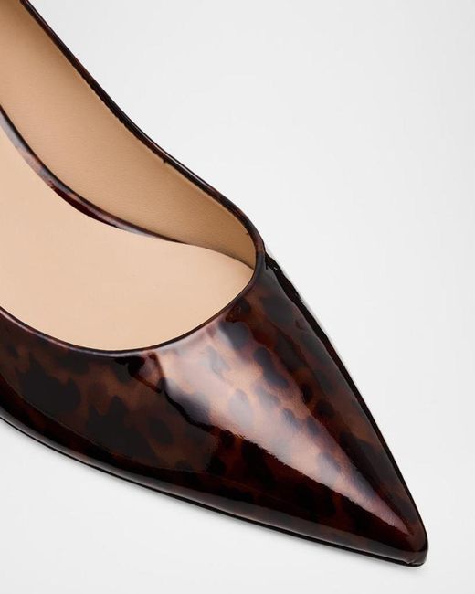 Stuart Weitzman Brown Stuart Power Tortoise Leather Pumps