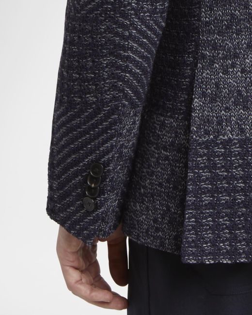 Etro Natural Apos;S Patchwork Knit Two-Button Sport Coat for men