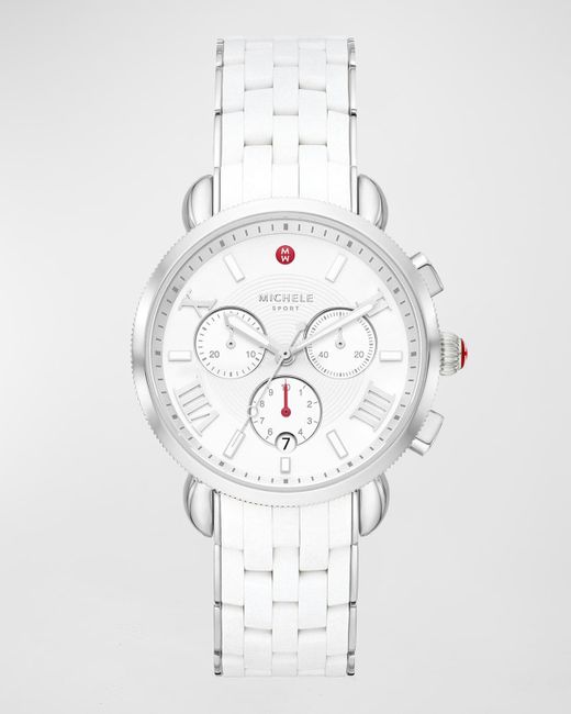 Michele Sporty Sport Sail Stainless Steel Watch With Silicone Bracelet