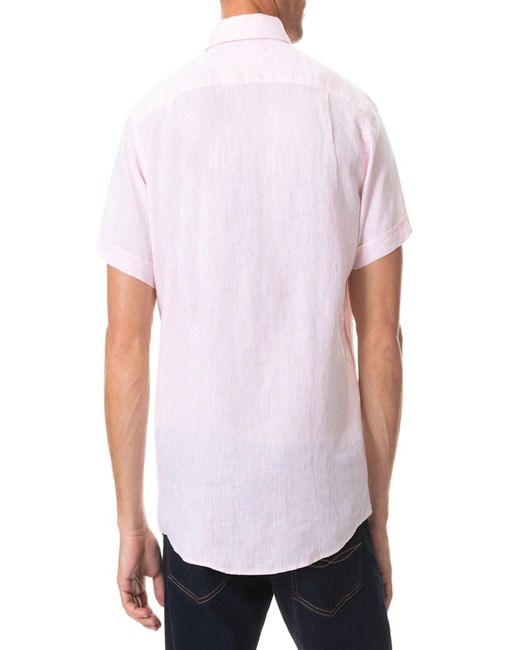 Rodd & Gunn White Ellerslie Solid Linen Sport Shirt for men