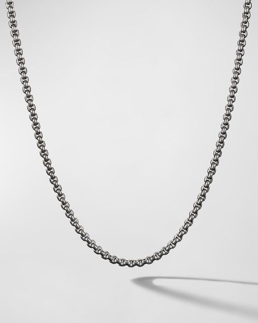 David Yurman White Box Chain Necklace In Grey Titanium, 2.7mm, 18"l for men