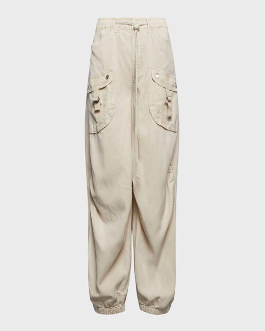 Current/Elliott Natural The Upright Cropped Cargo Joggers