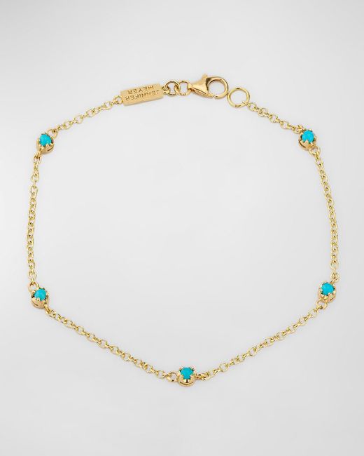 Jennifer Meyer Natural 5 Illusion-set Turquoise Bracelet