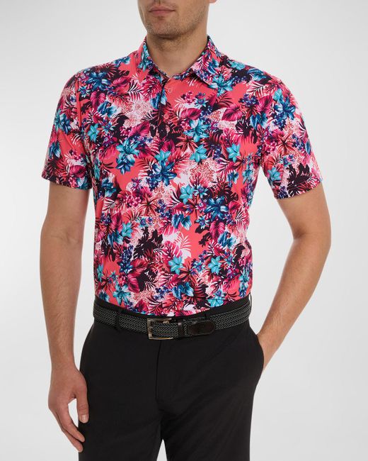 Robert Graham Red Island Time Stretch Polo Shirt for men