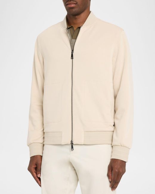 Bugatchi Natural Apos;S Soft Touch Reversible Baseball Jacket for men